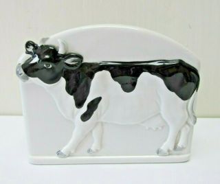 Otagiri Ceramic Cow Notepad Pen Holder Holstein Dairy Cow Vintage Gift