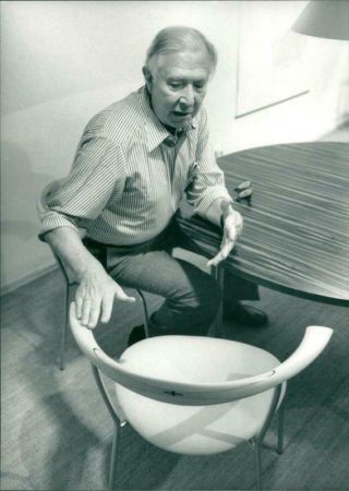 Vintage Photograph Of Hans J Wegner,  Furniture Designer