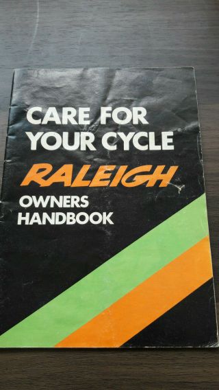 Vintage Raleigh Cycle Owners Handbook Care For Your Cycle 1970s Green/orange