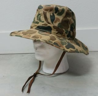 Vintage Vietnam War Era Duck Camo Australian Bush Hat 7 - 1/2 - Military Advisor