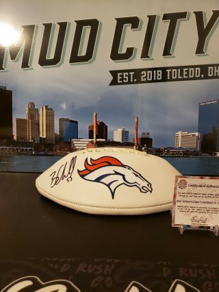 Bradley Chubb Autographed Football Denver Broncos Beckett Witnessed