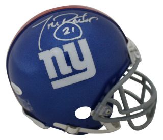 Tiki Barber Autographed/signed York Giants Mini Helmet Jsa 24872