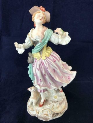 Stunning Antique Meissen / Derby Porcelain Hand Painted Figurine.  C1810