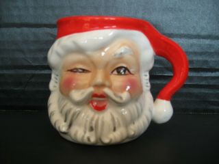 Vintage Napco Winking Santa Claus Ceramic Christmas Mug Japan Kdx244