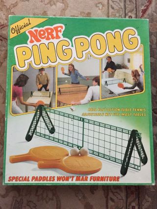 Vintage 1982 Official Nerf Ping Pong Table Tennis 100 Complete Parker Brothers