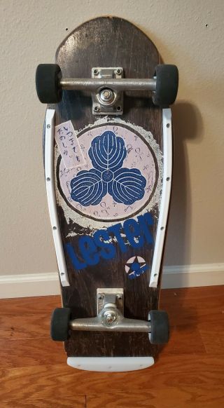 Vintage Tracker Lester Kasai Skateboard Complete Deck Powell Peralta Bones Wheel