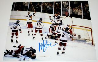 Mike Eruzione 1980 Team Usa Hockey Signed 11x14 Photo Miracle On Ice Proof