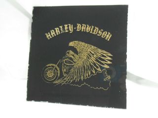 Vintage 1970s Harley Davidson Carnival Glass Mirror 6 " X6 " - Eagle On Bike - Black - Hd