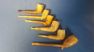 Six Old Clay Tobacco Smoking Pipes