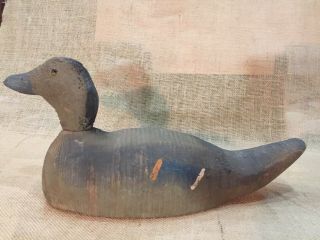 Vintage Lathe - Turned Hollow - Bodied Animal Trap Pintail Hen Wood Duck Decoy