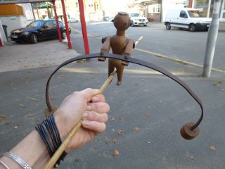 Rare Antique Wood Metal Tightrope Walking Balancing Toy Sculpture 1800 
