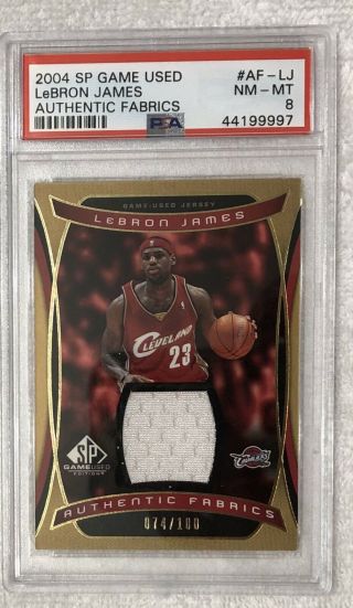 2004 - 05 Sp Game Authentic Fabrics Gold /100 Jersey Lebron James 2nd Year 
