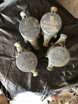 4 Brass Antique Steampunk Sensus Brass Water Meters 5/8 " Srii For 3/4” Service