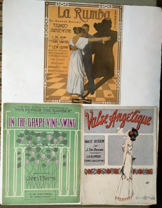 5 Vintage Black Songwriter 1901 - 13 Sheet Music Tim Brymn Grapevine Swing,  4