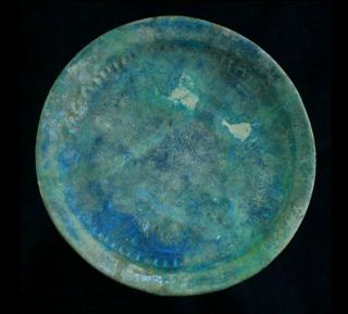 Sc A Rare & Choice Torquoise Islamic Pottery Dish,  Ca.  12th.  Century Ad