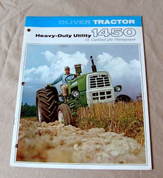 Vintage Oliver Corporation Model 1450 Tractor Advertising Brochure - Ca 1968