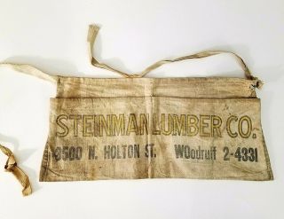 Vintage Nail Apron Steinman Lumber Company N.  Holton St