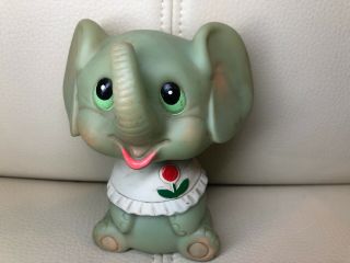 Vintage 4” Rubber Elephant Squeak Toy Made In Korea