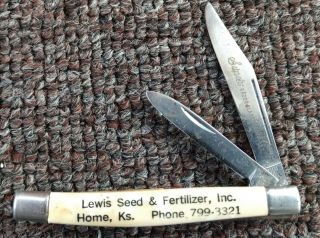 Vintage Olin Feed Seed Fertilizer Dealer Pocket Knife.  Home,  Kansas