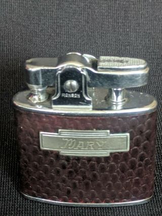 Vintage Ronson Brown Leather Wrapped Pocket Lighter
