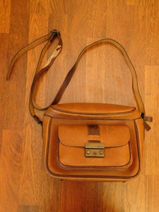 Vintage Leather Fossil Camera Case / Bag