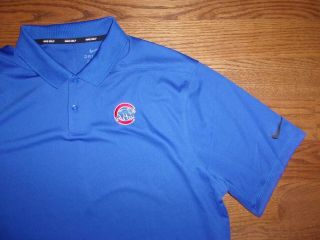Mens Chicago Cubs Nike Golf Dri - Fit Blue Polo Shirt Sz.  Xl