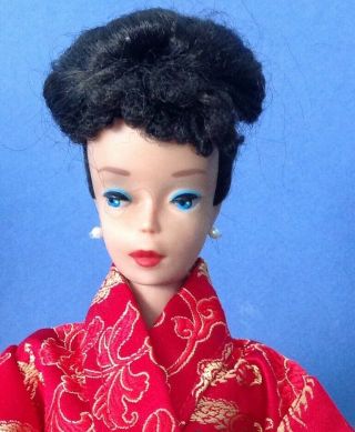 Vintage 4 Brunette Ponytail Barbie With Kimono