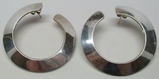 Vintage Solid 14k Gold & Sterling Silver Chunky Western Post Earrings - Gorgeous