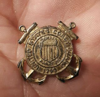 Vintage United States Coast Guard Semper Paratus Lapel Pin Sterling Silver 1790