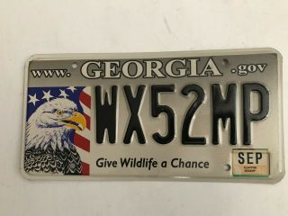 2010 Georgia License Plate Give Wildlife A Chance Eagle Wx52mp