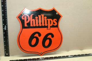 Vintage Phillips 66 Gasoline Service Station Porcelain Metal Sign Gas Oil