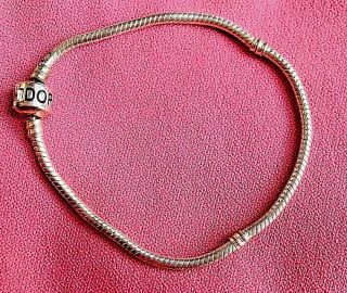 Pre - Owned 925 Sterling Silver Pandora Charm Vintage Fashion Bracelet 8.  75 "