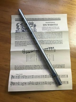 Vintage Cooperman Fife & Drum Co.  Traditional Tin Whistle W/ Instructions