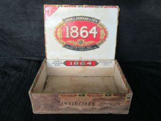 Antique 1864 Cigar Box,  John C.  Herman,  Harrisburg,  Pa