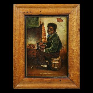 Antique 19th Century Black Americana Portrait Painting