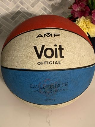 Vintage Voit Amf Official Size & Weight 1970s Basketball Red White Blue Nba