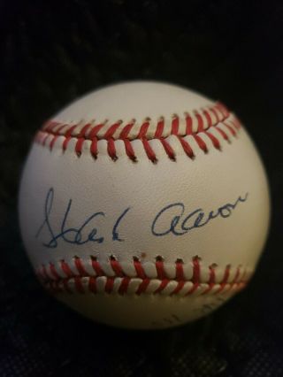 Hank Aaron And Al Downing,  Autographed Baseball Psa Certified