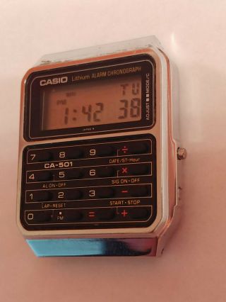 Vintage Casio Calculator Watch Model CA - 501 Well 3