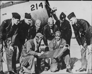 Vintage Photograph Of Six Allied Pilots From China,  Cuba,  England,  Australia And