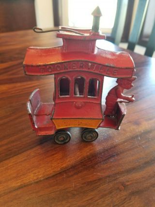 Dent - - Toonerville Trolley - - Cast Iron Antique Toy From The 1970s Factory Find