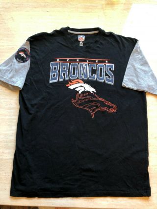 Denver Broncos Nfl Football Team T - Shirt Navy Blue Short Sleeve Sz 2xl