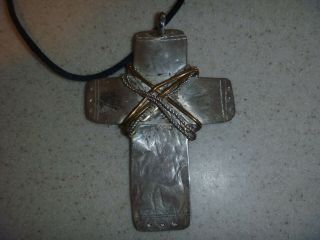 Hand Made Sterling Silver Cross,  One Of A Kind,  1.  34 Oz Vintage 1981