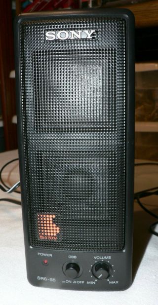 Vintage Sony Srs - 55 Dbb Portable Powered Amplified Active Speaker For Mp3 Cd Aux