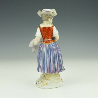 Antique Meissen Dresden Porcelain - Young Girl With Apples Figurine 3