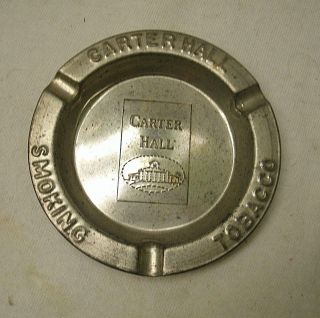 vintage Carter Hall Smoking Tobacco silver Tin Steel Ashtray mid - century barware 3