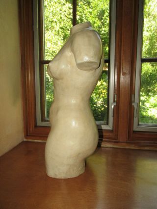 1964 Artist Signed Female Torso Sculpture Vintage Plaster Femininity Venus 2