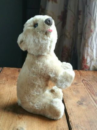 Old Vintage Antique Chad Valley Chiltern Mohair Polar Bear Cub Teddy Soft Toy