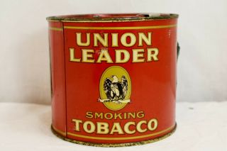 Vintage Union Leader Smoking Tobacco 7 oz.  Canister w/ opening key 3