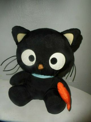 Sanrio Chococat Choco Cat Black Nylon Plush Goldfish Soft Toy Blue Collar Vtg