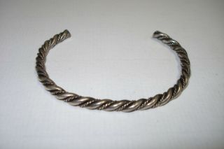 Vintage Southwestern Twisted Sterling Wire 6 " Inch Cuff Bracelet.  925